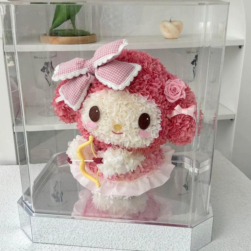 Eternal Flower Bunny Figurine - Adorable Real Flower Decoration Gift for Girlfriends and Friends