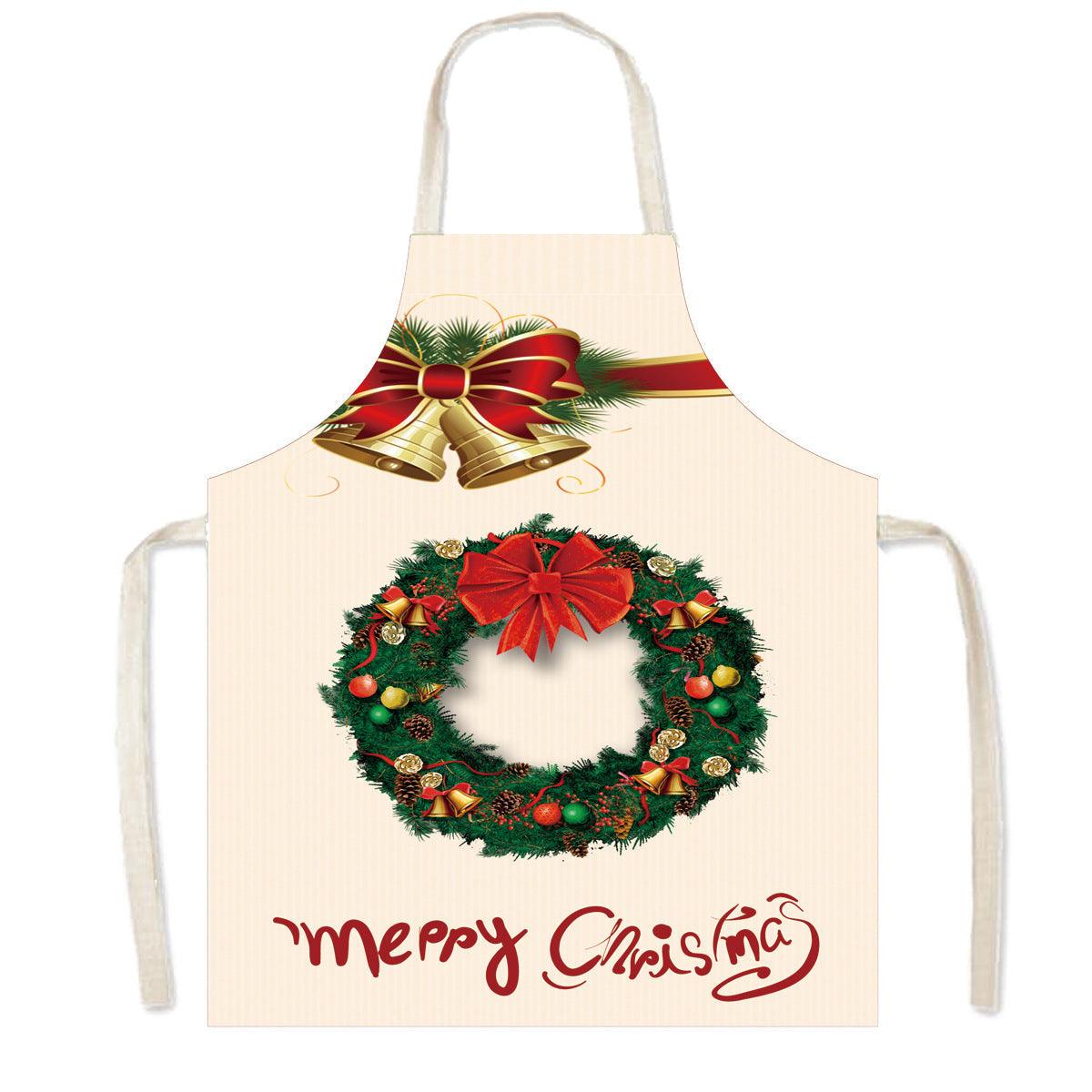 new Christmas apron holiday party Santa Claus elk apron kitchen anti-fouling apron