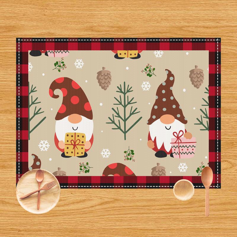 New Christmas table mat Santa elk festive atmosphere decorative placemat insulation mat