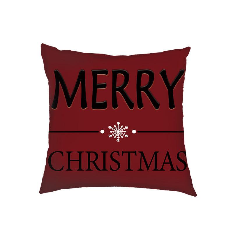 Red Elk Yeti Christmas Pillow Cover Letter Printing Holiday Decoration Living Room Sofa Cushion Cover By Pillowcase