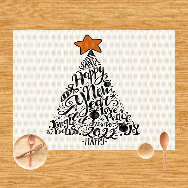 Christmas placemat Santa deer Santa Claus linen West placemat tablecloth manufacturer Supply Insulation