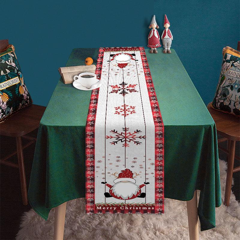 Christmas table flag deer Santa table mat festive atmosphere decoration tablecloth manufacturer