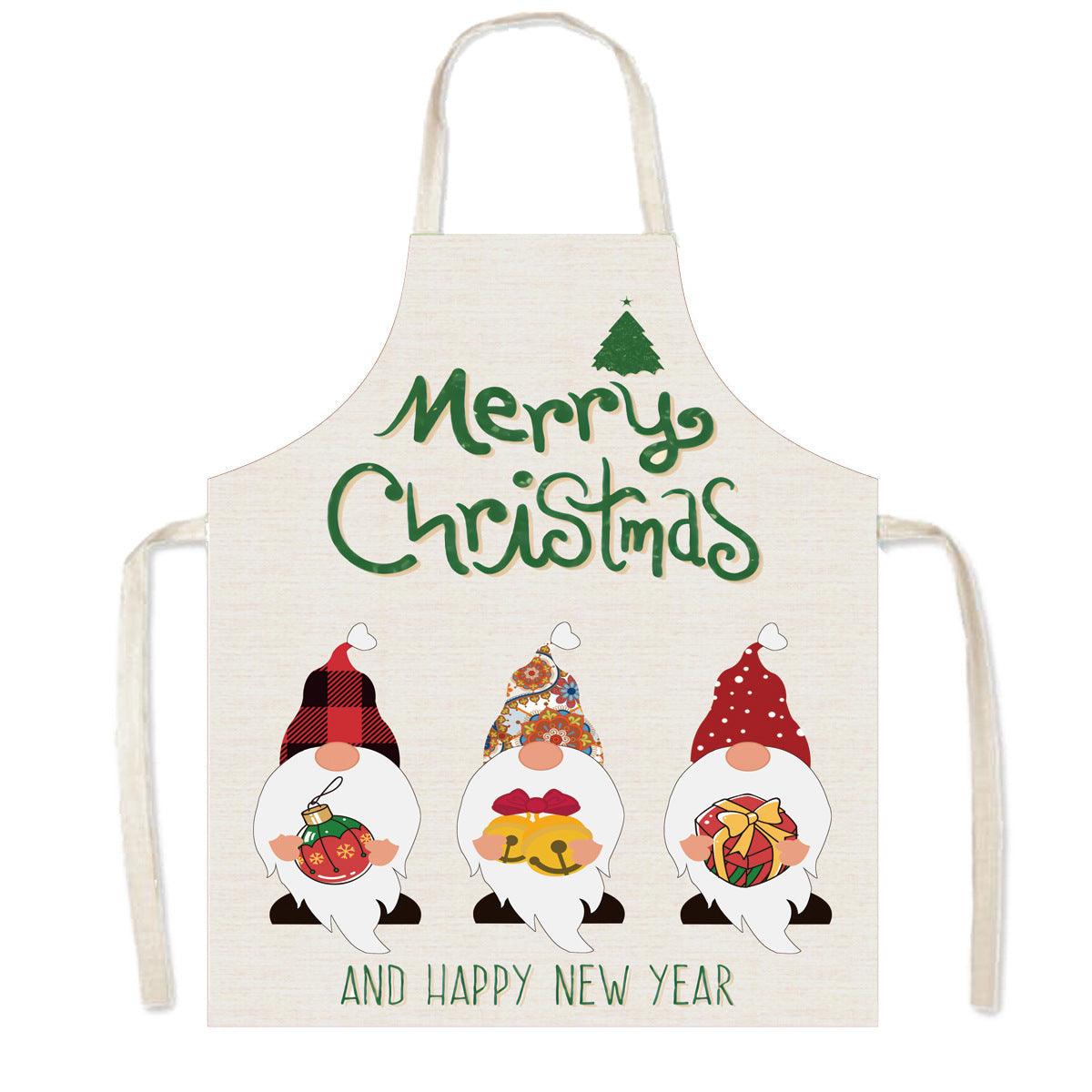 new Christmas apron holiday party Santa Claus elk apron kitchen anti-fouling apron