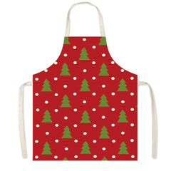 new Christmas apron festive atmosphere plaid elk apron kitchen anti-fouling smock apron