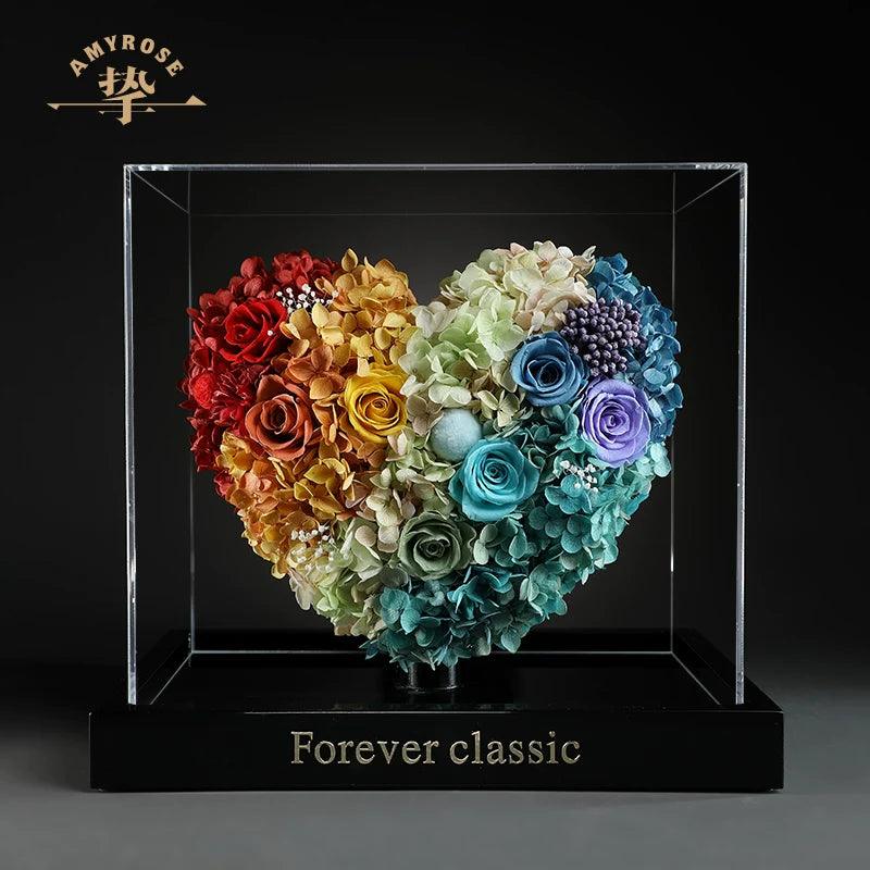 Heart Flutter Eternal Rose Elegant Heart-Shaped Ornament – Perfect Wedding Gift for Bridesmaids, Girlfriends