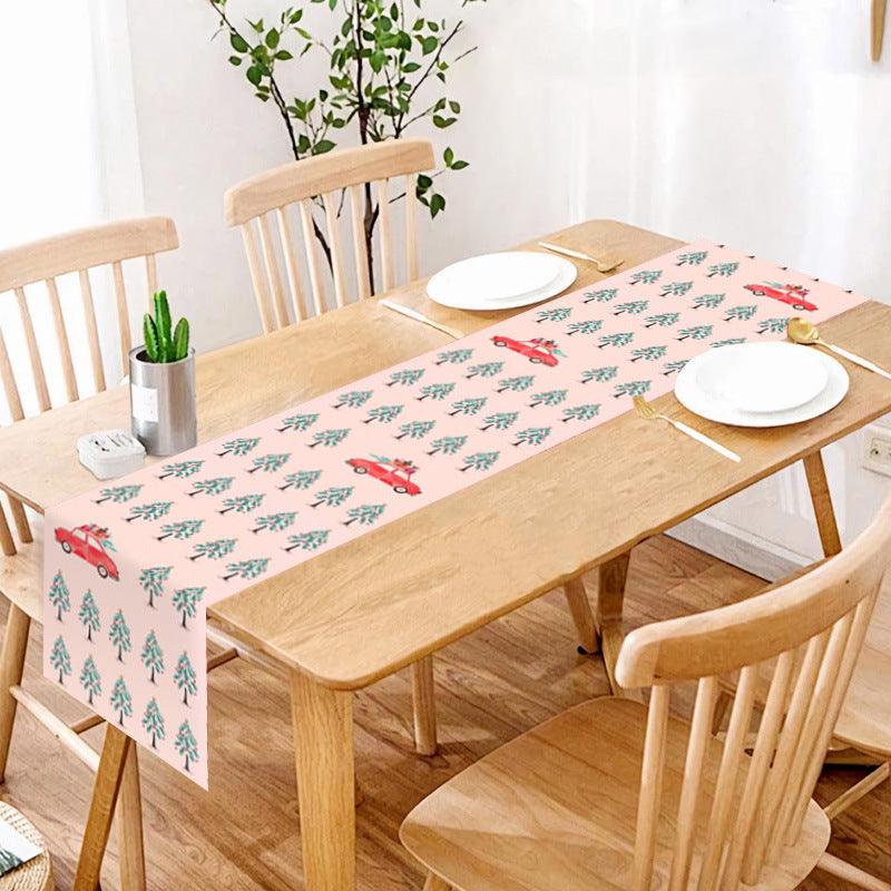 new Christmas table flag home decoration printed table mat restaurant creative Christmas table flag tablecloth