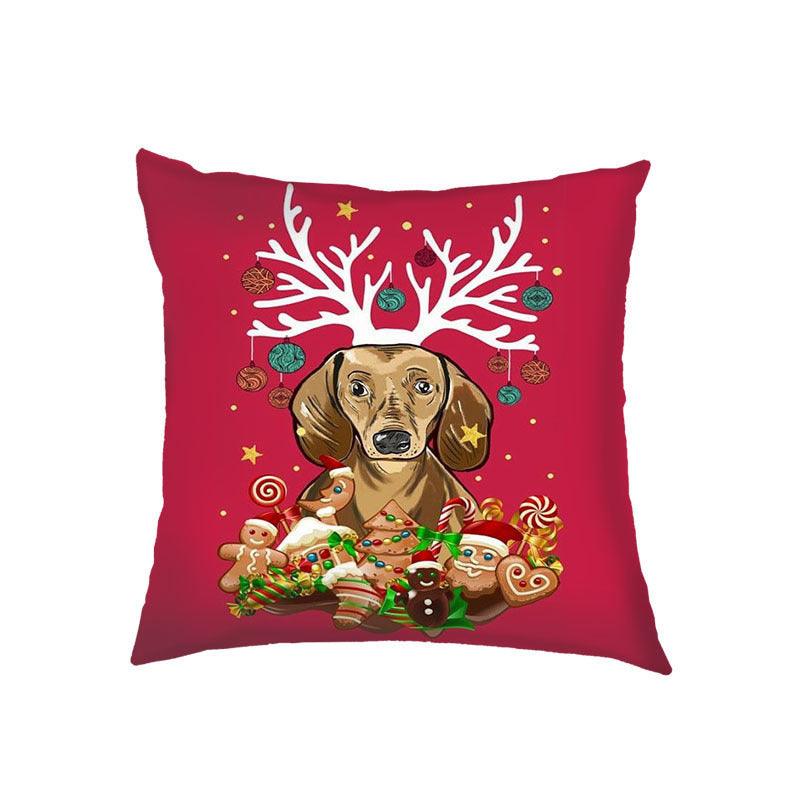 Nordic New Year Christmas Sofa Pillow Small Animal Pillowcase Holiday Decoration Sofa Living Room Pillow Cover