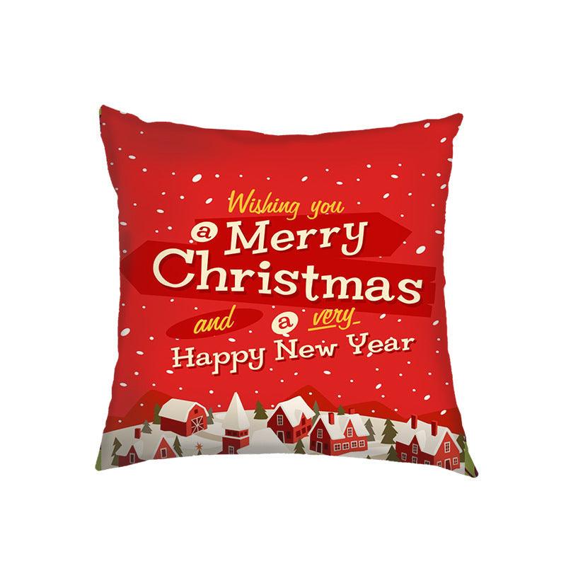 new products Christmas Christmas pillow cover linen printed sofa cushion home pillow