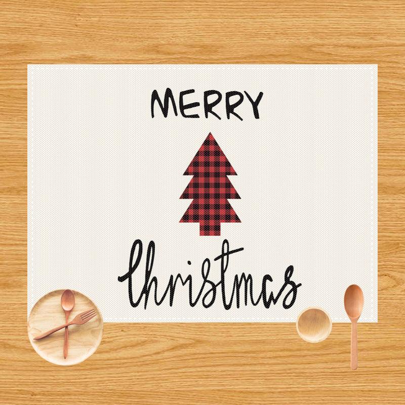 Christmas placemat Santa deer Santa Claus linen West placemat tablecloth manufacturer Supply Insulation