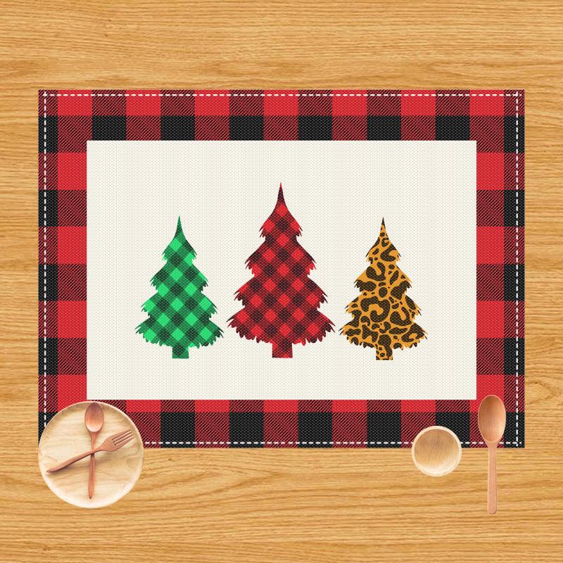 New Christmas table mat Santa elk festive atmosphere decorative placemat insulation mat