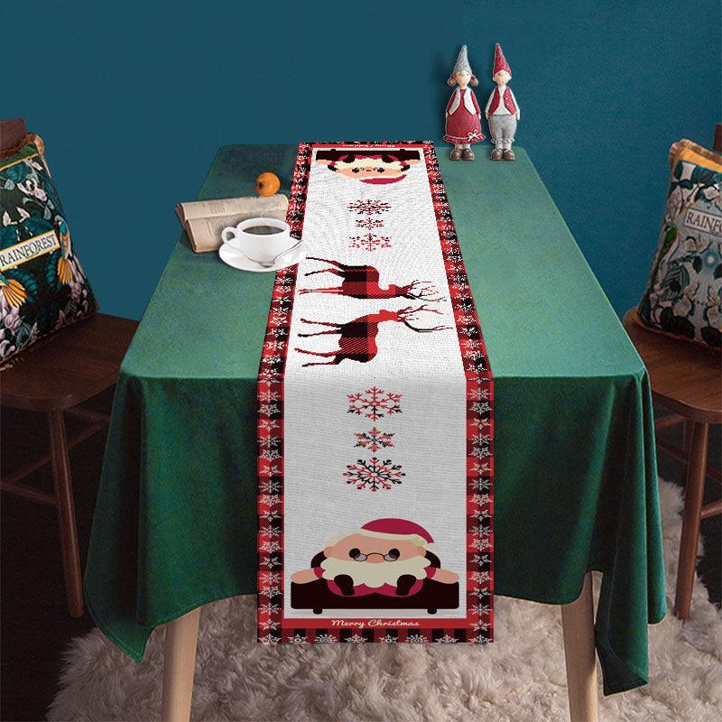 Christmas table flag deer Santa table mat festive atmosphere decoration tablecloth manufacturer