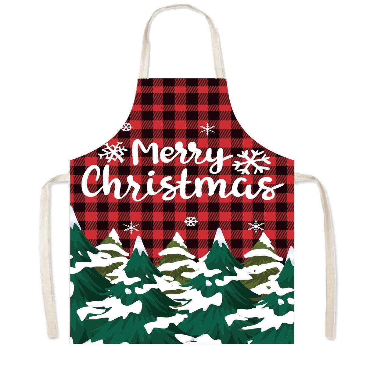 new Christmas apron holiday party Santa Claus elk apron kitchen anti-fouling apron