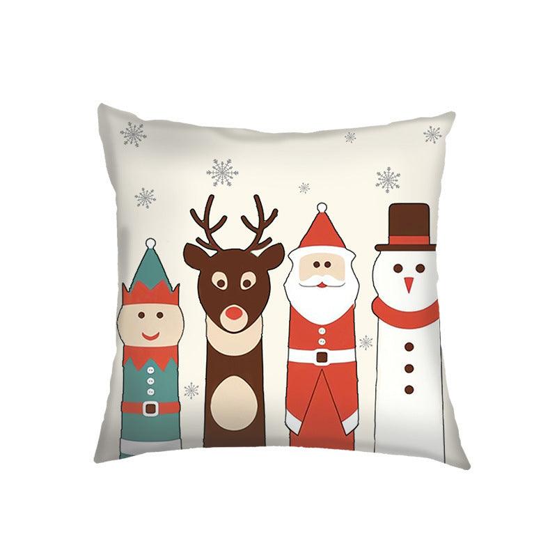 Red Elk Yeti Christmas Pillow Cover Letter Printing Holiday Decoration Living Room Sofa Cushion Cover By Pillowcase