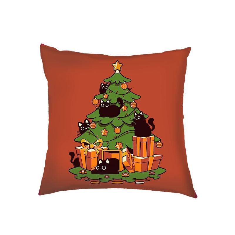 Nordic New Year Christmas Sofa Pillow Small Animal Pillowcase Holiday Decoration Sofa Living Room Pillow Cover