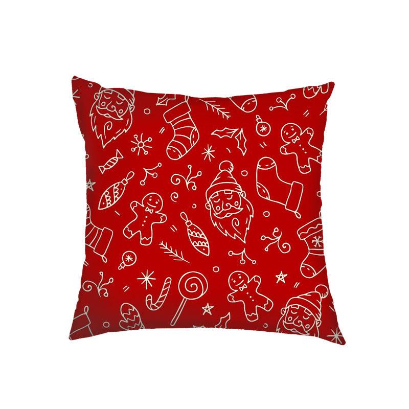 new products Christmas Christmas pillow cover linen printed sofa cushion home pillow