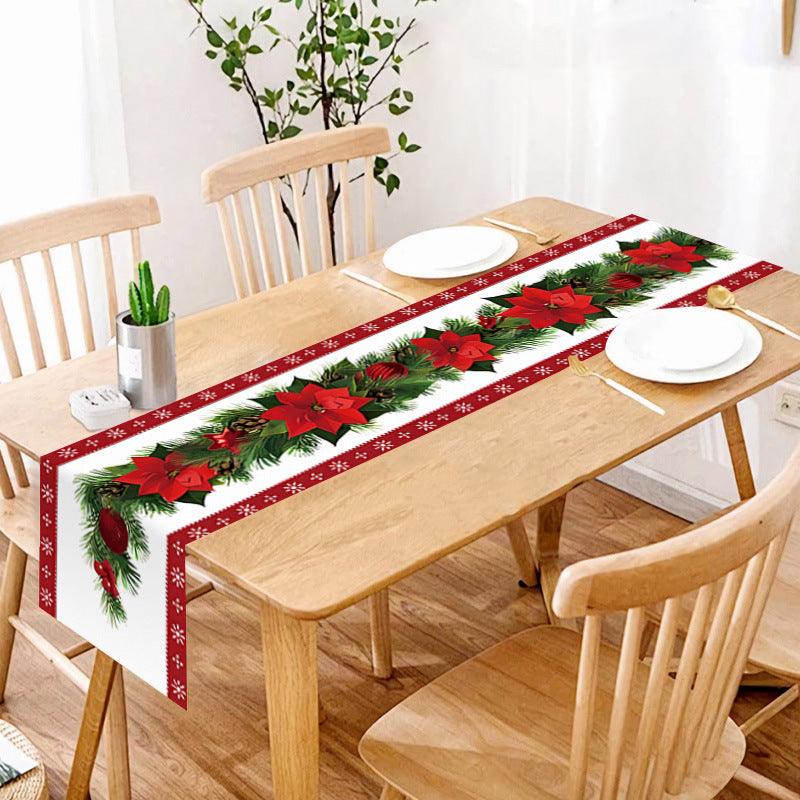 new Christmas table flag home decoration printed table mat restaurant creative Christmas table flag tablecloth