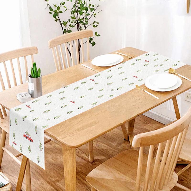 new Christmas table flag home decoration printed table mat restaurant creative Christmas table flag tablecloth