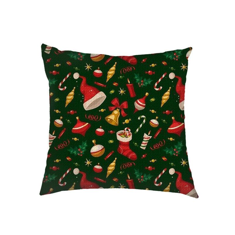 new products Christmas Christmas pillow cover linen printed sofa cushion home pillow