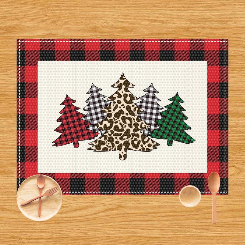 New Christmas table mat Santa elk festive atmosphere decorative placemat insulation mat