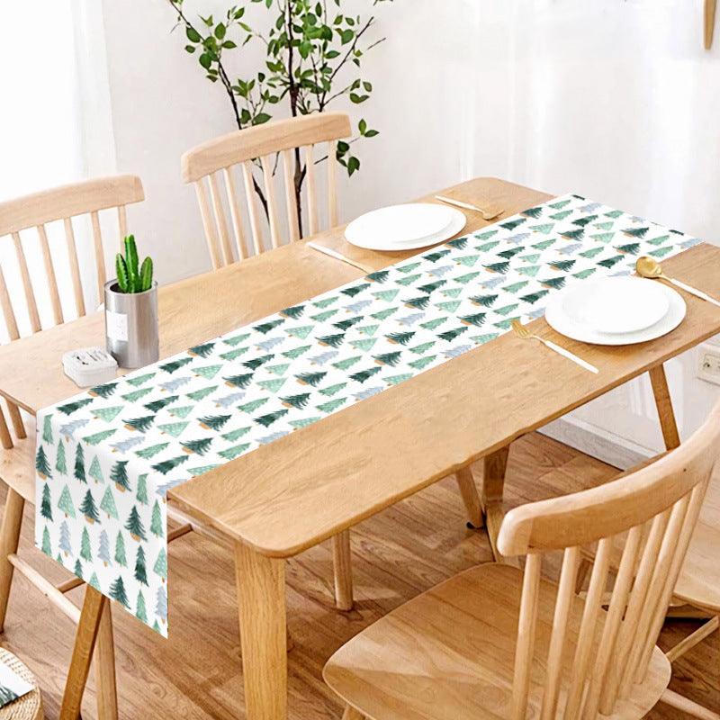 new Christmas table flag home decoration printed table mat restaurant creative Christmas table flag tablecloth