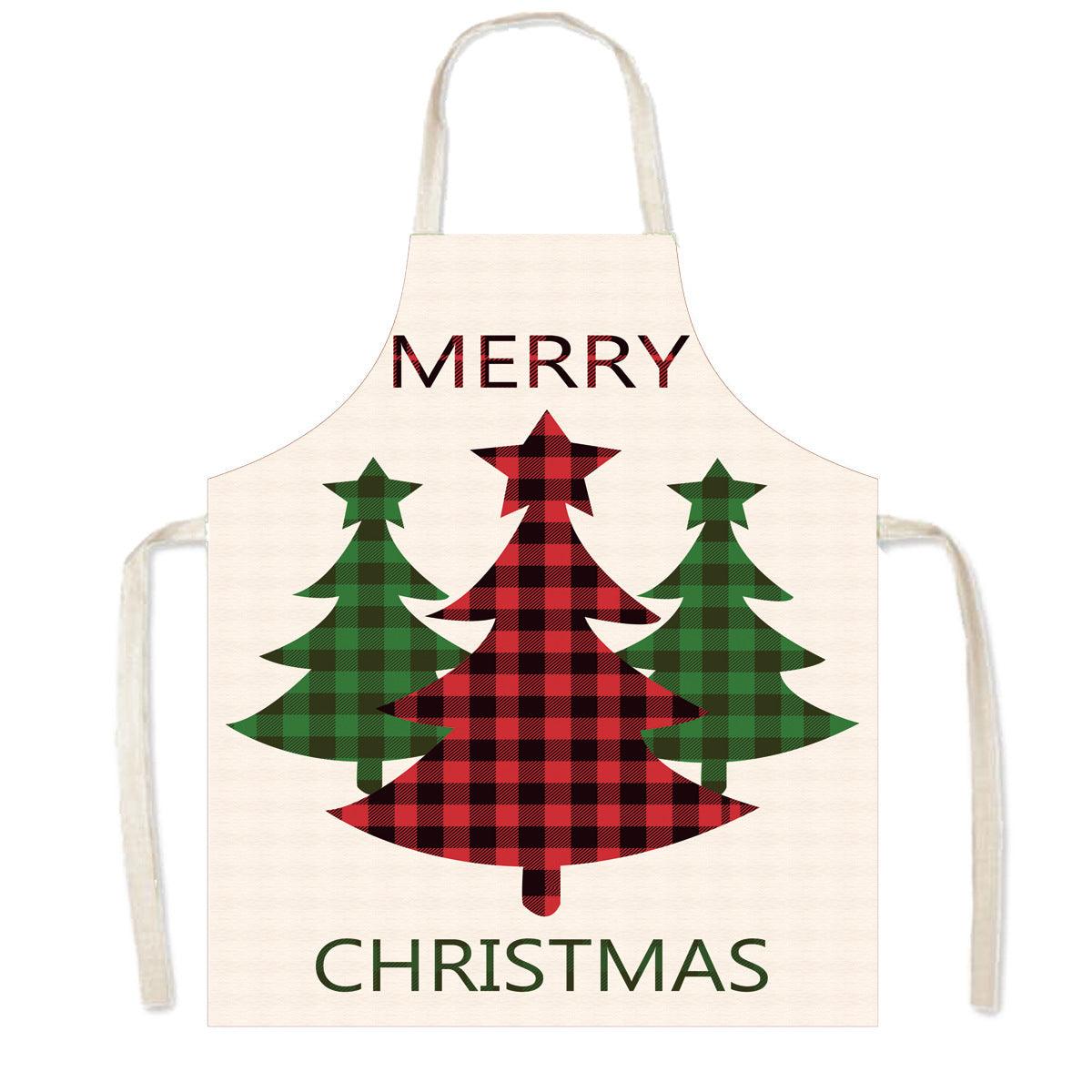 new Christmas apron holiday party Santa Claus elk apron kitchen anti-fouling apron