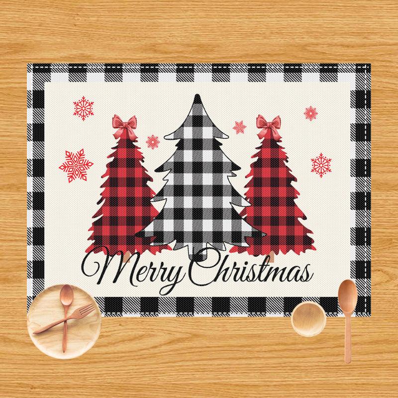 New Christmas table mat Santa elk festive atmosphere decorative placemat insulation mat