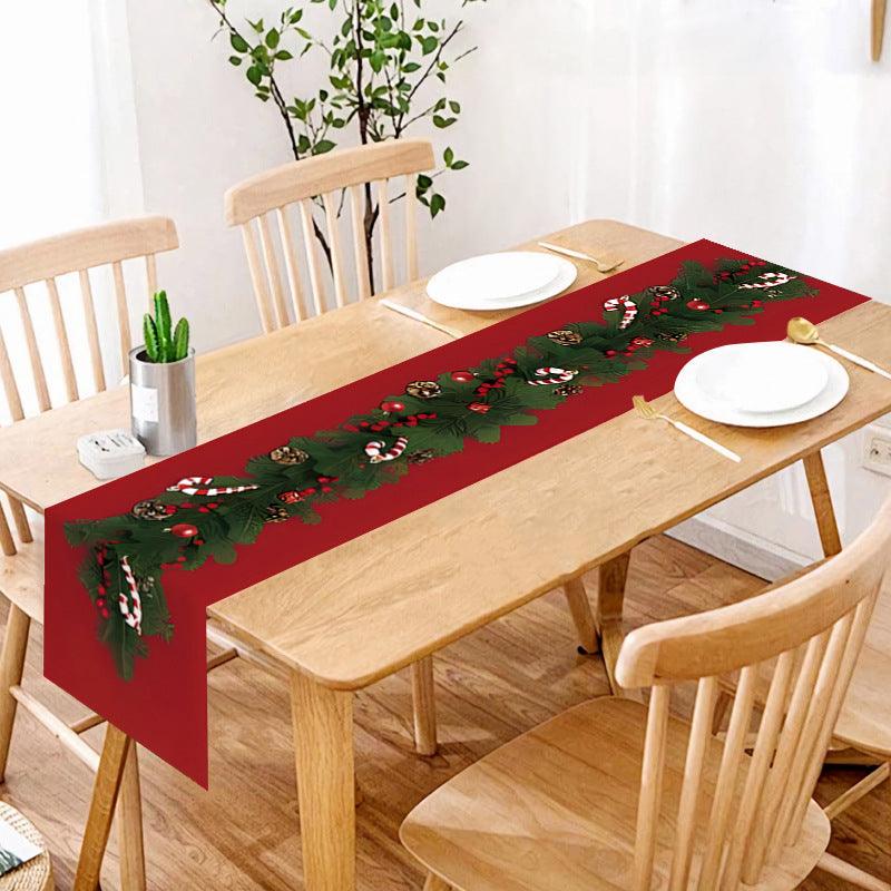 new Christmas table flag home decoration printed table mat restaurant creative Christmas table flag tablecloth