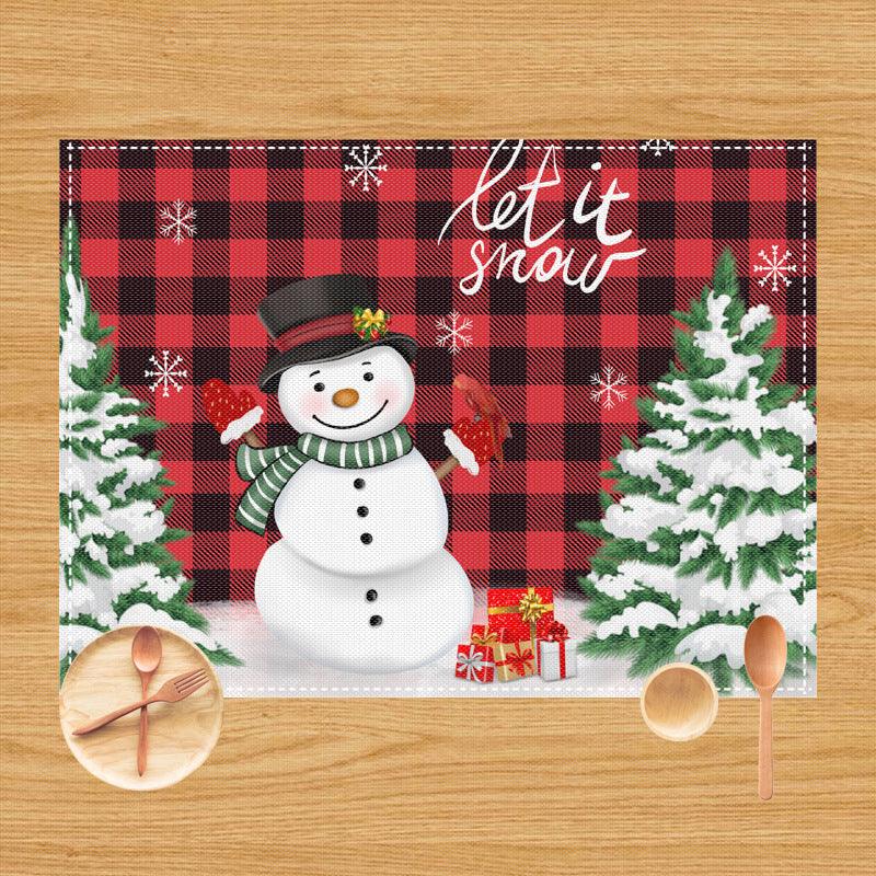 Christmas table mat snowman elk little gnome table creative atmosphere decoration home western food mat