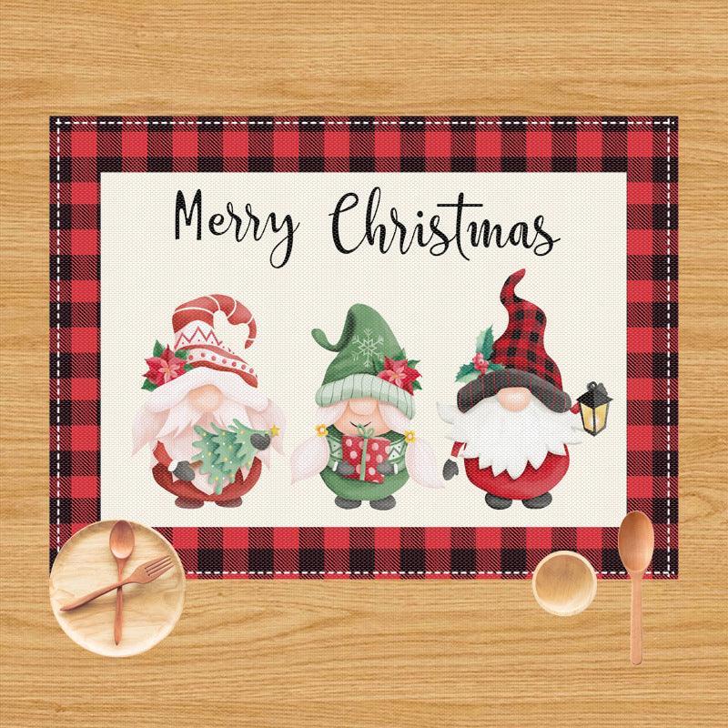 Christmas table mat snowman elk little gnome table creative atmosphere decoration home western food mat