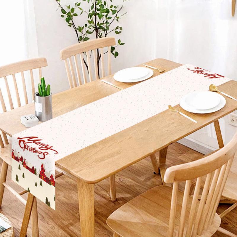 new Christmas table flag home decoration printed table mat restaurant creative Christmas table flag tablecloth