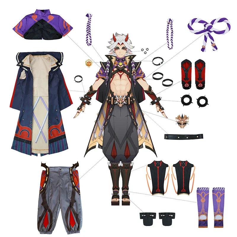 Game Genshin Impact Arataki Itto Cosplay Costume Handsome Cosplay for Men Outfit Costume Halloween Full Set