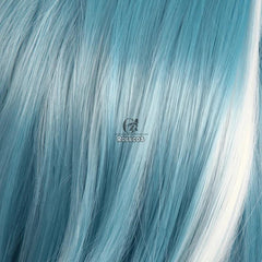 Game Genshin Impact Cosplay Wig Eula 50cm Blue Headwear Eula Cos  Heat Resistant Synthetic Hair