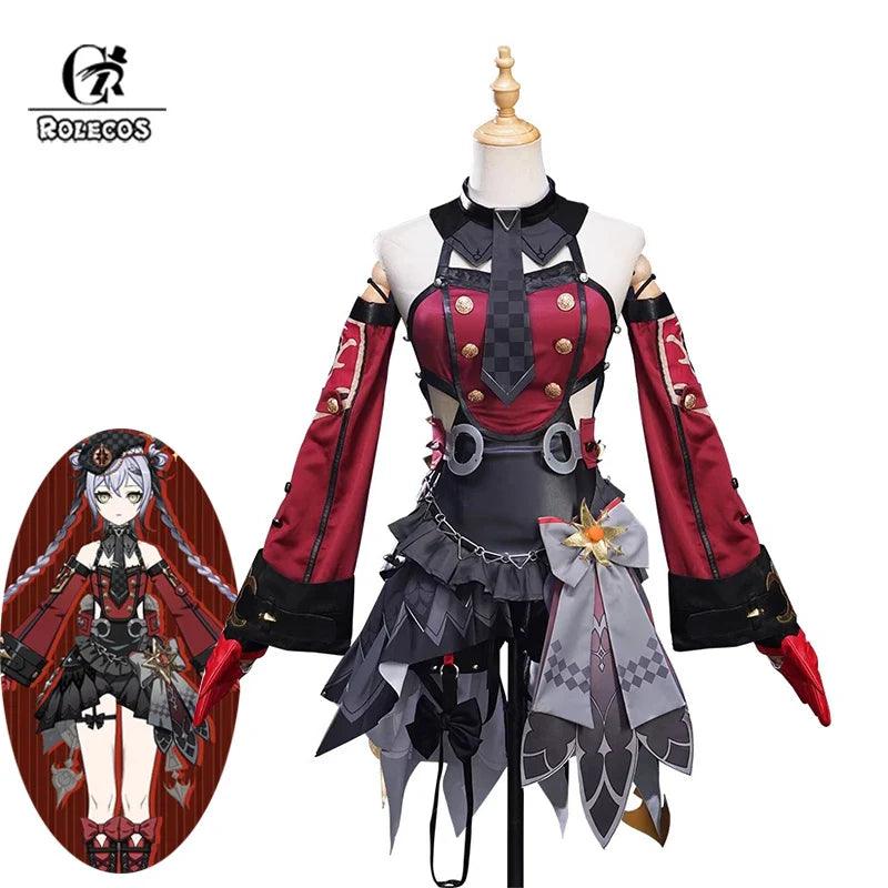 Game Genshin Impact Fontaine Codename M Cosplay Costume Little Witch Dress Halloween Women Party Role Play Outfit