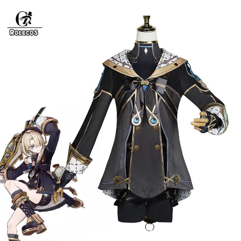 Game Genshin Impact Fontaine Freminet Cosplay Costume Magician Uniform with Hat Halloween Women Party Role Play Outfit