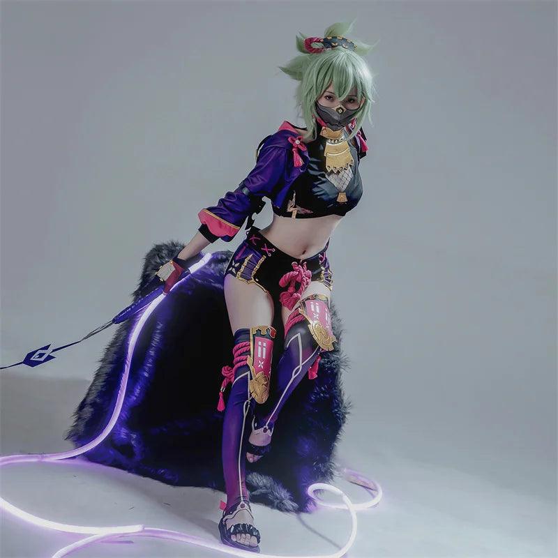 Game Genshin Impact Kuki Shinobu Cosplay Costume Kuki Shinobu Halloween Party Outfit Women Cosplay Costume Full Set