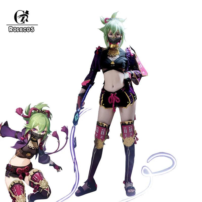 Game Genshin Impact Kuki Shinobu Cosplay Costume Kuki Shinobu Halloween Party Outfit Women Cosplay Costume Full Set