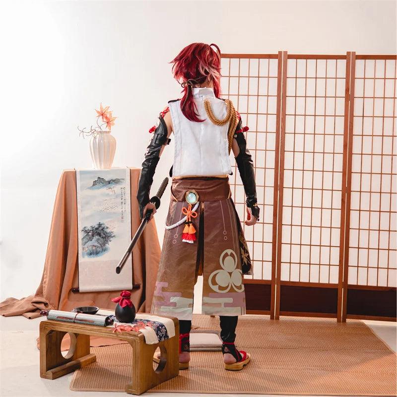 Game Genshin Impact Shikanoin Heizou Cosplay Costume Brown Men Cosplay Costume Halloween Top Pant Uniform Full Set