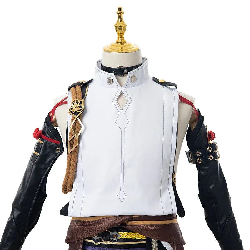 Game Genshin Impact Shikanoin Heizou Cosplay Costume Brown Men Cosplay Costume Halloween Top Pant Uniform Full Set