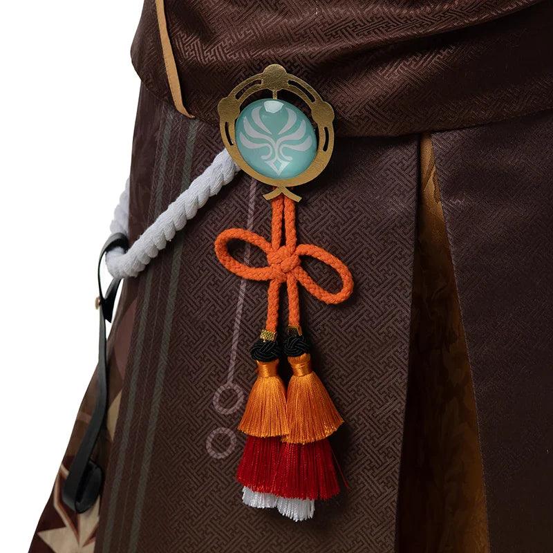 Game Genshin Impact Shikanoin Heizou Cosplay Costume Brown Men Cosplay Costume Halloween Top Pant Uniform Full Set