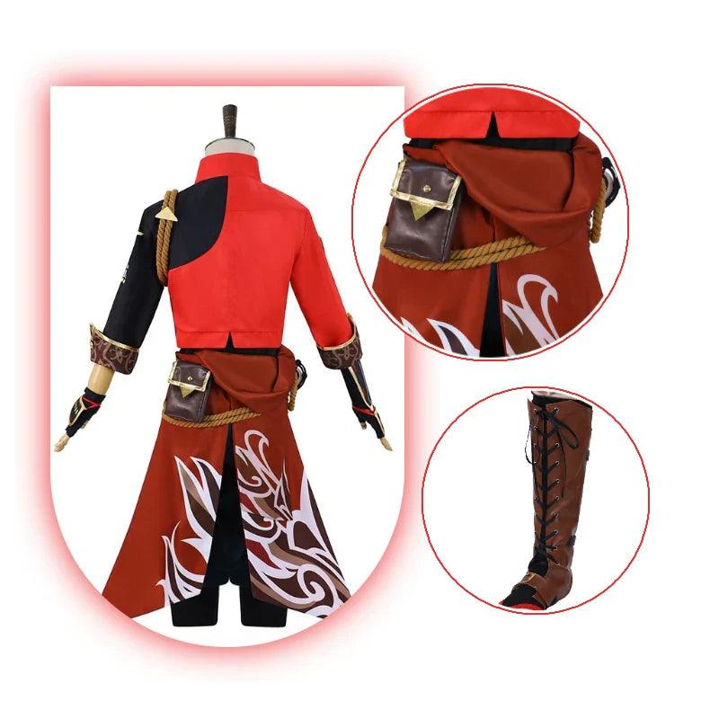 Game Genshin Impact Tohma Cosplay Costume Thoma Cosplay Costume for Man Halloween Cosplay Full Set with Headwear