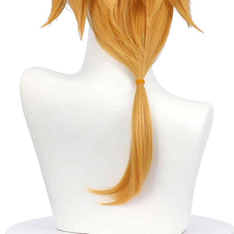 Game Genshin Impact Tohma Cosplay Wig 55cm Yellow Men Wigs Heat Resistant Synthetic Hair