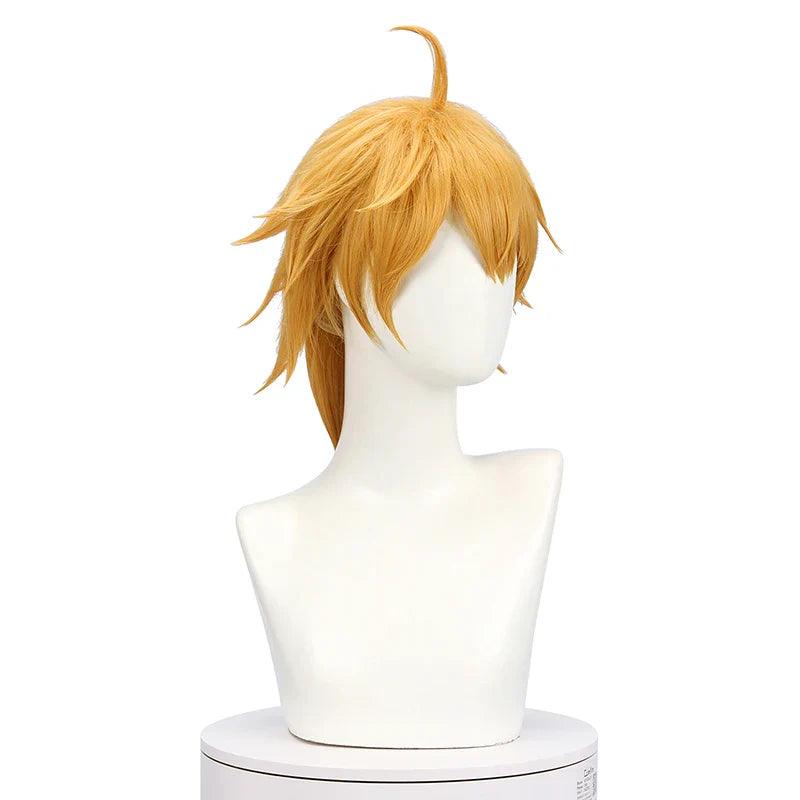 Game Genshin Impact Tohma Cosplay Wig 55cm Yellow Men Wigs Heat Resistant Synthetic Hair