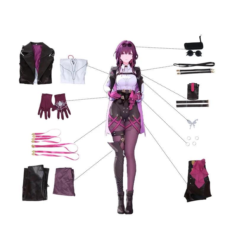 Game Honkai Star Rail Kafka Cosplay Costume Stellaron Hunters Killer Beauty Kafka Uniform Halloween Role Play Outfit