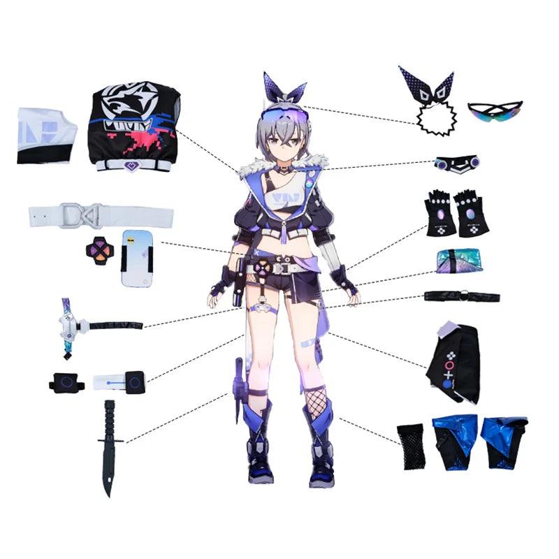 Game Honkai Star Rail Silver Wolf Cosplay Costume Stellaron Huntersr Silver Wolf Uniform Women Halloween Party Suit