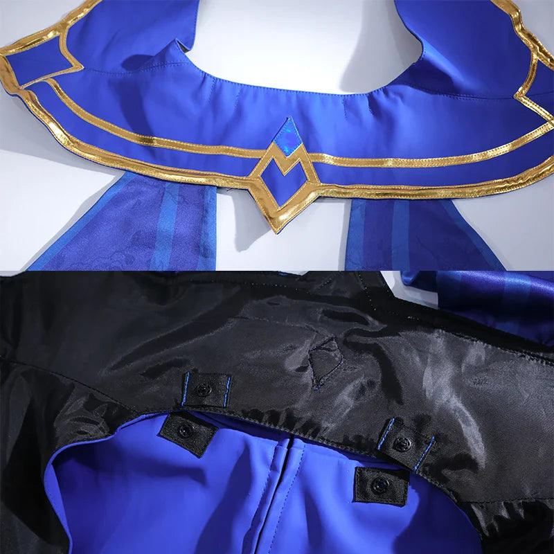 Game LOL Celadon Irelia Cosplay Costume New Skin Irelia Women Cosplay Costume Halloween Blue White Dress Full Set