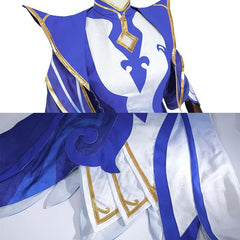 Game LOL Celadon Irelia Cosplay Costume New Skin Irelia Women Cosplay Costume Halloween Blue White Dress Full Set