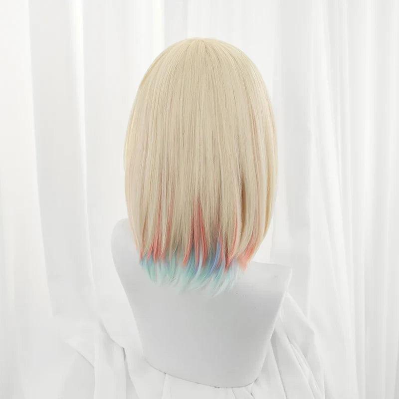 Game LOL Elementalist Lux Cosplay Wig 30cm Mixed Color Women Cosplay Wigs Heat Resistant Synthetic Hair