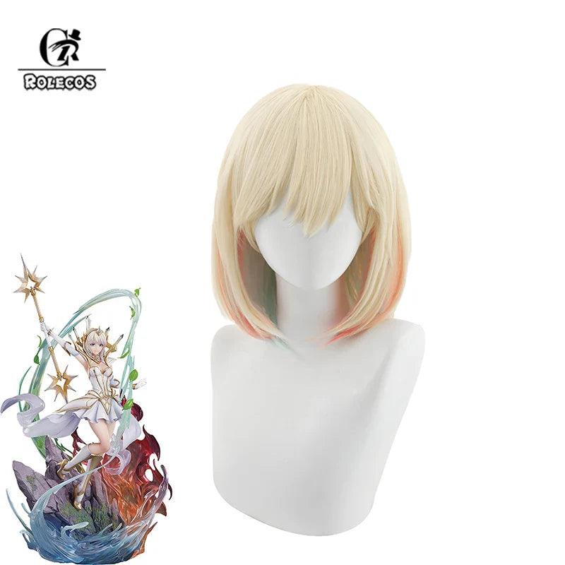 Game LOL Elementalist Lux Cosplay Wig 30cm Mixed Color Women Cosplay Wigs Heat Resistant Synthetic Hair