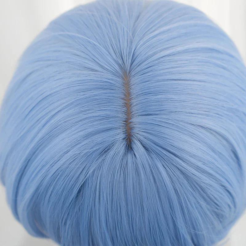 Game LOL Irelia Cosplay Wig New Skin 35cm Gradient Blue Color Women Cosplay Wigs Heat Resistant Synthetic Hair