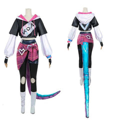 Game LOL KDA Neeko Cosplay Costume Women Super Fan Neeko Costume Halloween Party Suit Full Set with Tails